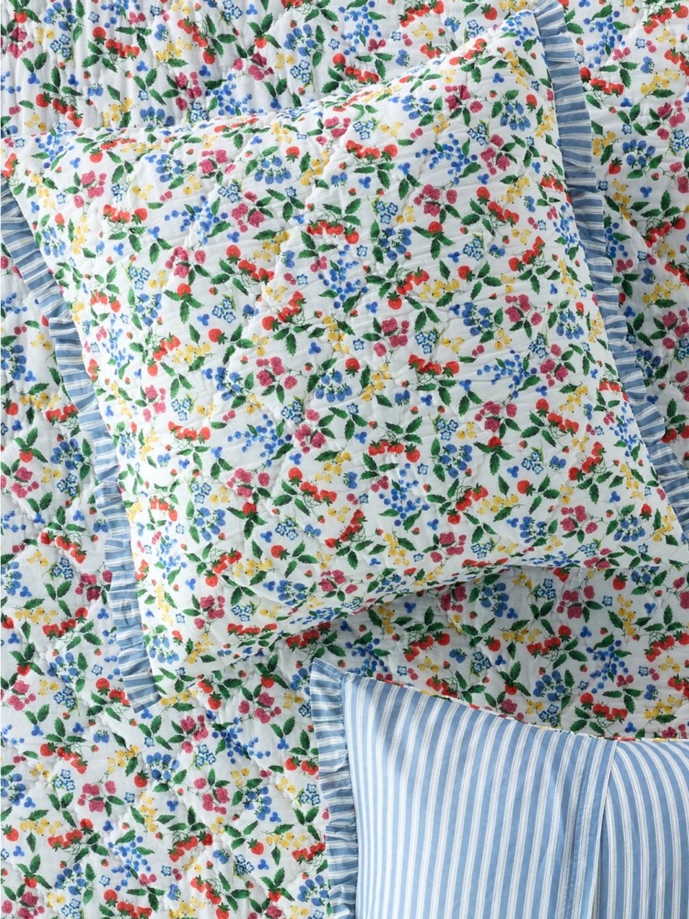 NWT Anthropologie Floral Quilted Pillow Sham
